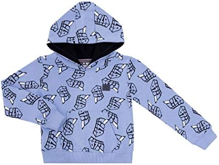 Fila erkek iki parçalı Polar Pantolon Setleri kapüşonlu Sweatshirt Çocuk 2-7 Elbise (Mavi Buhar