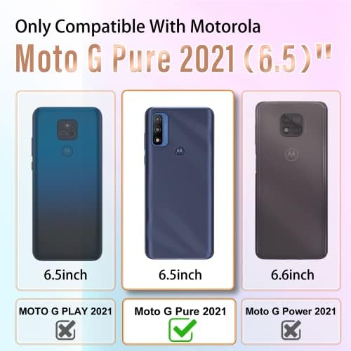 Likiyami (Motorola Moto G için 3in1 Saf 2021 Kılıf Kalp Kadın Kızlar Girly Sevimli Lüks Güzel halkalı telefon kılıfı