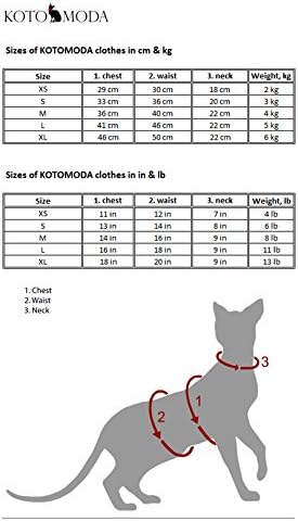 Kotomoda Sphynx kedinin Balıkçı Yaka Küçük Kediler Mavi Çıplak Kedi Tüysüz Kedi Giysileri (L)