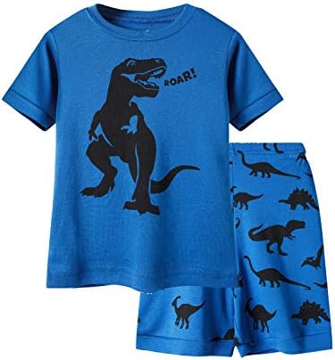 KikizYe Erkek Köpekbalığı Kısa Kollu Pijama Çocuklar Yaz Pjs Boyutu 5