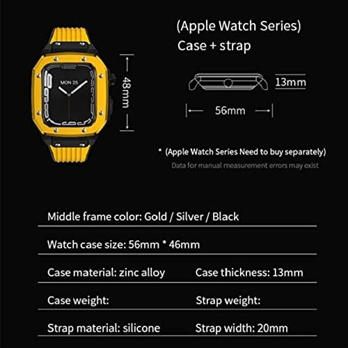 BHOLSA Alaşım İzle Vaka Kayışı Apple Watch Serisi İçin 8 7 6 5 4 SE 45mm 44mm 42mm Lüks Metal Kauçuk Paslanmaz Çelik