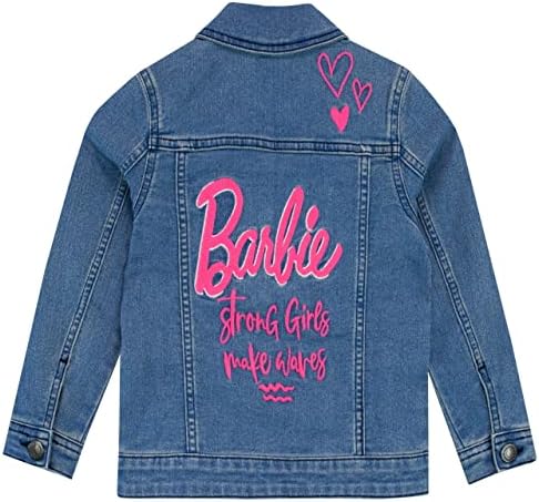 Çocuklar için Barbie Kız işlemeli Jean Ceket Dış Giyim