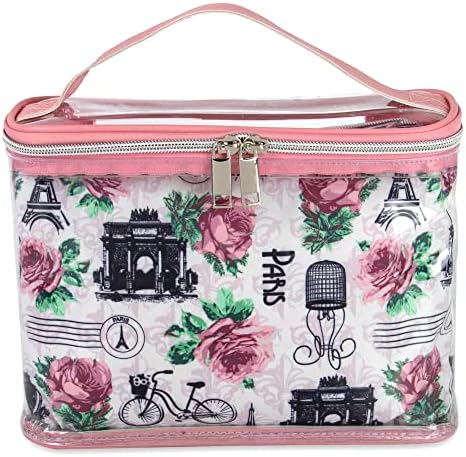 Emma & Chloe 3 Parça makyaj çantası seti, Su Geçirmez Ev veya Seyahat Kozmetik Tren Çantası Makyaj Çantaları Saplı