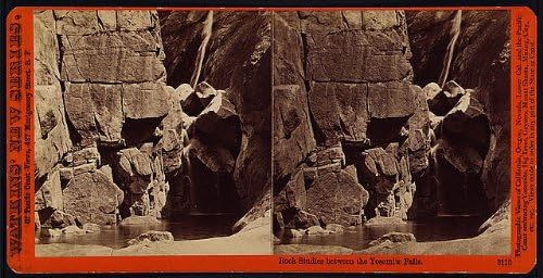 Tarihsel Bulgular Fotoğraf: Stereograf Fotoğrafı, Yosemite Şelaleleri Arasındaki Kaya Çalışmaları, Mariposa İlçesi,