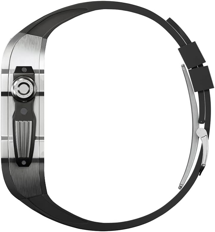 AEMALL İzle mod seti,Apple Watch Modifikasyonu için 8 Ultra 45mm Fluororubber Bant iWatch Serisi 8 7 SE 6 5 4 45/44mm