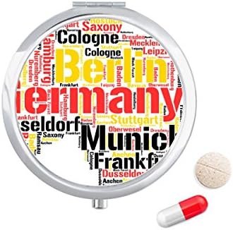 Almanya Şehir Adı Harita Tarzı Çizim Hap Kutusu Cep tıbbi saklama kutu konteyner Dağıtıcı