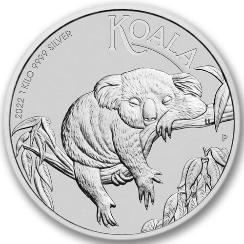 2022 P 1 Kilo (32,15 oz) Avustralya Gümüş Koala Madeni Para Kağıt Ağırlığı Orijinallik Sertifikası ile Parlak Dolaşımsız