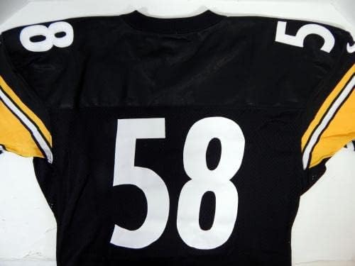 1997 Pittsburgh Steelers 58 Oyun Verilmiş Siyah Forma 50 DP21346-İmzasız NFL Oyunu Kullanılmış Formalar