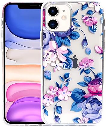IPHONE 11 için Sephonie Çiçek Kılıfı (6.1 inç), Çiçek Desenli Şeffaf Slim Fit Ultra İnce Girly Tasarım, Kızlar ve