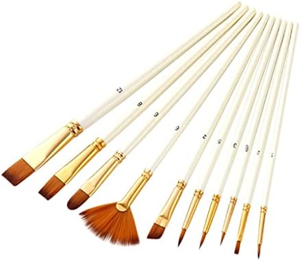 QJPAXL 10 Adet boya fırçası Seti Naylon Saç Fırçası Akrilik Boya Yağı Suluboya Boya DIY Sanat Malzemeleri