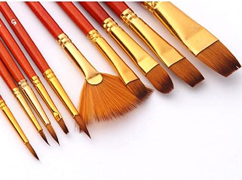 HMKGKJ 10 Naylon Saç Boyalı Su Renk Kalem Kısa Çubuk Yağ Akrilik Boya Fırçası Profesyonel Sanat Çizim Aracı Malzemeleri