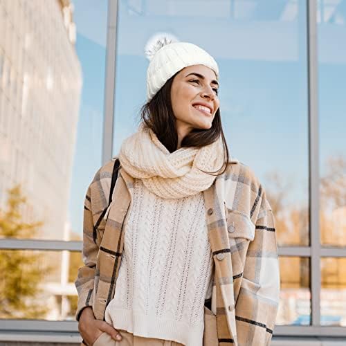 WYTAOHZL 6 ADET Termal Kış Bere Şapka Eldiven Setleri Kış Sıcak Setleri Kadınlar için örme kış şapkası dokunmatik
