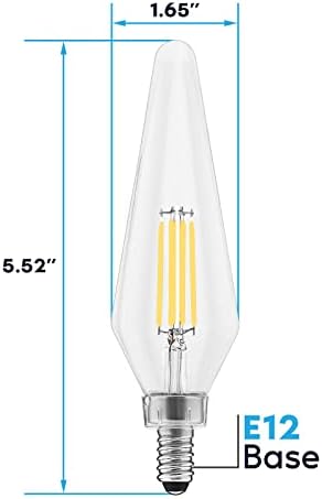 LUXRİTE E12 Şamdan LED Ampuller 60 Watt eşdeğer, 4000 K Soğuk Beyaz, kapalı Fikstür Anma, kısılabilir Avize Ampuller,