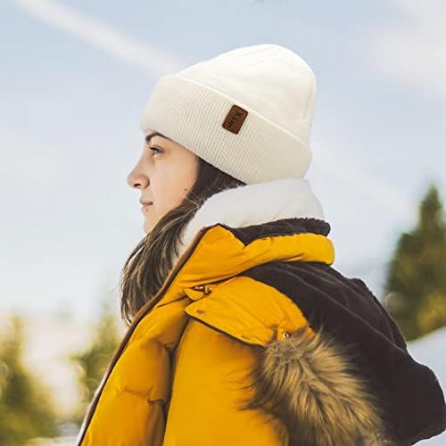 FZ FANTASTİK BÖLGE Bayan Erkek Kış Sıcak Bere Şapka Örgü Hımbıl Kaflı Kafatası Kap Polar Astarlı Kadın Erkek