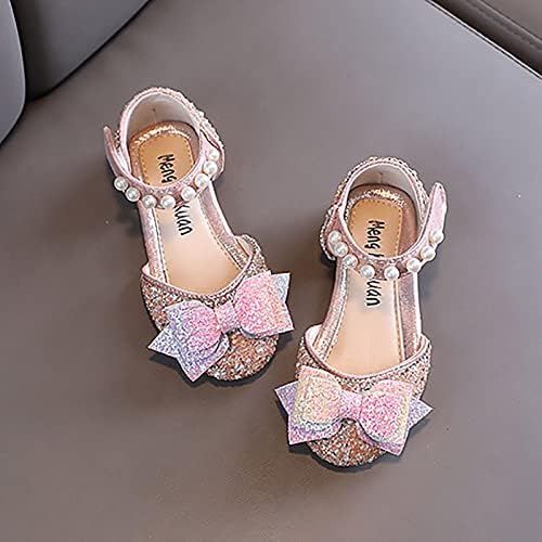 Bebek Elbise Ayakkabı Performans Dans Ayakkabıları Kızlar için Çocuk Ayakkabıları İnci Rhinestones İlmek Parlayan