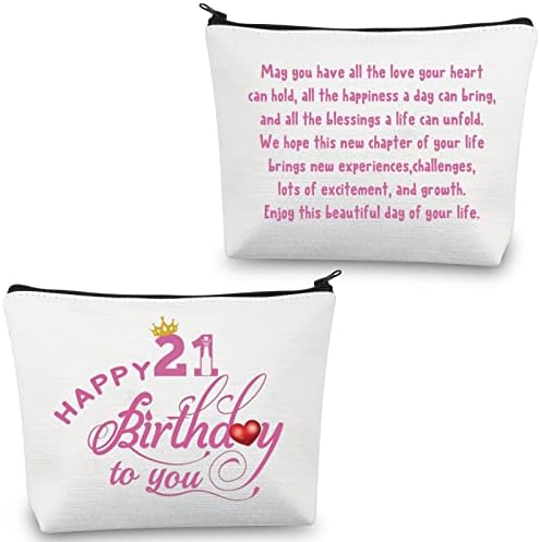 MEİKİUP 21st Doğum Günü Makyaj Çantası Kadınlar için Muhteşem Hediye için 21 Yaşındaki 21st İlham doğum günü hediyesi