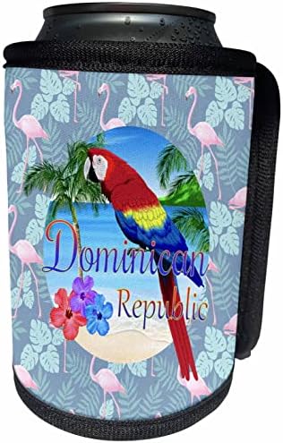 3dRose Dominik Cumhuriyeti Karayip plajı papağanı. - Can Soğutucu Şişe Sargısı (cc_353158_1)
