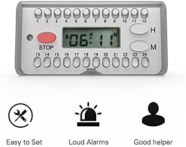 Fullicon Elektronik Hap Hatırlatıcısı, Günde 6 Alarmlı Çoklu Alarm İlacı