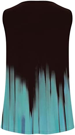 ticcoy Temel Tankı Üstleri Kadınlar için U Boyun Kolsuz Dantelli Bluzlar Degrade Gevşek Fit Yelek 2023 Yaz Tunik Gömlek