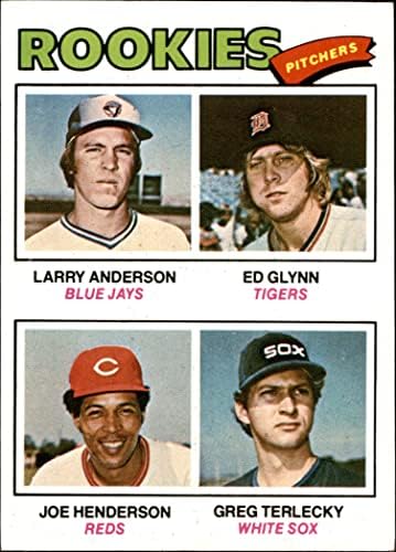 1977 Topps 487 Çaylak Sürahi Larry Anderson / Ed Glynn / Joe Henderson / Greg Terlecky Cincinnati Mavi Jayler /