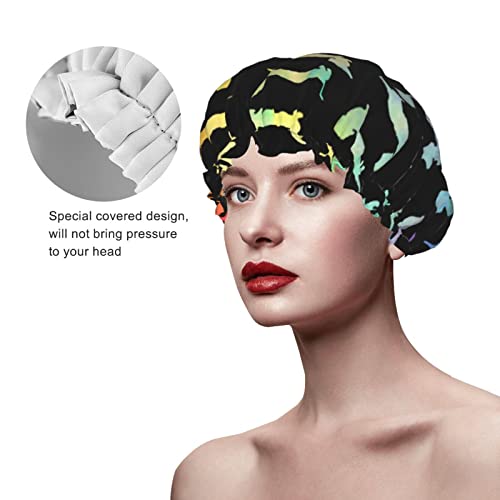 Kadınlar Kullanımlık Streç Hem Saç Şapka Sevimli Dachshunds Renkli Çift Katmanlar Su Geçirmez Duş Başlığı banyo bonesi