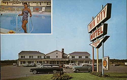 Twin City Motel Bira, Maine BANA Orijinal Vintage Kartpostal