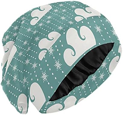 Kafatası Kap Uyku Kap Çalışma Şapka Bonnet Beanies Kadınlar için Noel Yeni Yıl Bulut Kar Taneleri Uyku Kap Çalışma