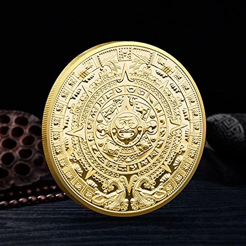 Altın Kaplama Koleksiyon Dekoratif Sikke Koruyucu Kılıf ile Maya Sikke Bitcoin Zanaat