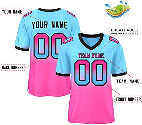 Özel Erkek Kadın Gençlik Boş Futbol Forması Örgü Degrade Atletik Spor Gömlek Kişiselleştirilmiş Dikişli Adı Numarası
