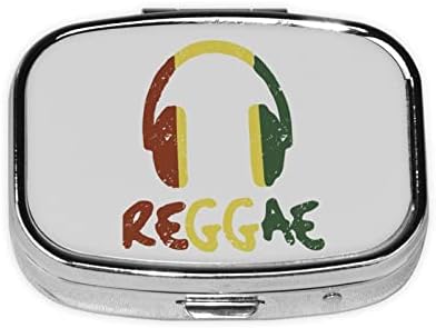 Reggae Müzik Jamaika Kare Mini Hap Kutusu Tıp Metal Organizatör Seyahat Dostu Taşınabilir Hap Durumda