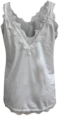 Taraklı Dantel V Boyun Üstleri Kadınlar için Moda Çiçek Baskı Kolsuz Rahat T Shirt Yaz Gevşek Rahat Tunik Bluz