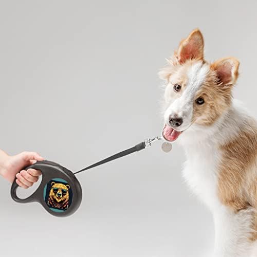 Serin Hipster Sanat Geri Çekilebilir evcil hayvan tasması-Ayı Tasması-Baskılı Köpek Tasması-118 inç