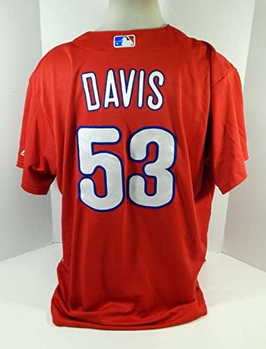 Philadelphia Phillies Davis 53 Oyun Kullanılmış Kırmızı Forma Ext ST 2XL 619-Oyun Kullanılmış MLB Formaları