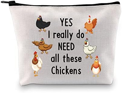 GJTIM Tavuk Lover Kozmetik Çantası Evet Gerçekten Tüm Bu Tavuklara İhtiyacım Var Komik Tavuk Bayan Çiftçi Fermuarlı