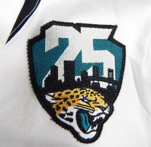 2019 Jacksonville Jaguars 29 Oyunu Verilen Beyaz Forma 25th 100th Yama 38 999-İmzasız NFL Oyunu Kullanılmış Formalar