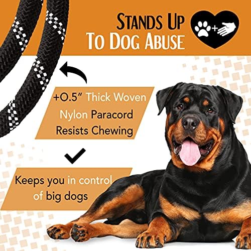 Köpek Tasması, Yansıtıcı İp, Orta ve Büyük Köpekler için Çiğnemeye Dayanıklı Paracord, Dayanıklı Metal Toka, Evcil