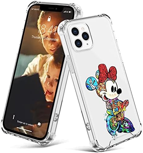 cuwana iPhone 13 Pro Kılıf ile Uyumlu (2021) 6.1 inç Mickey Mouse Karikatür Baskı Kristal Berraklığında İnce Yumuşak
