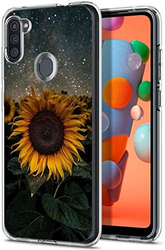 Samsung Galaxy ile uyumlu A11 Kılıfı Ayçiçeği Desen Kristal Baskı Yumuşak Süper İnce Şeffaf samsung kılıfı Galaxy