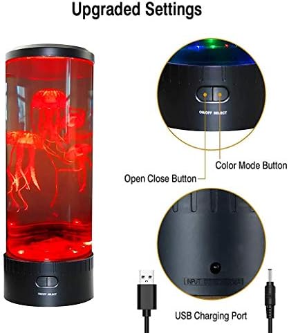 QFFL denizanası lamba Led renkli denizanası lav lambası, simülasyon akvaryum tankı ışık, USB Powered, renk değiştirme
