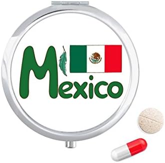 Meksika Ulusal Bayrak Yeşil Desen Hap Durumda Cep tıbbi saklama kutusu Konteyner Dağıtıcı