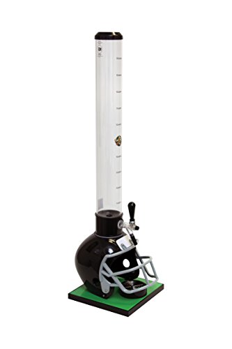 Bira Tüpleri Ticari Musluklu Siyah Futbol Kaskı İçecek Kulesi Dispenseri, 100 oz. Uzun Tüp, FBK-32-C