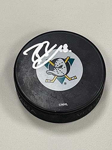Patric Kjellberg, Anaheim Mighty Ducks Vintage Diskini İmzaladı-COA İmzalı NHL Diskleri ile