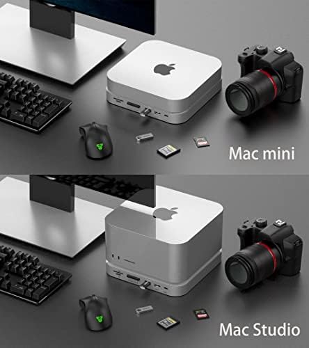 Mac Studio ve Mac Mini M2 için Süper Thunderbolt 3 Yuvası,NVMe/SATA Yuvalı Dok istasyonu(2800mbps'ye Kadar), 4X USB