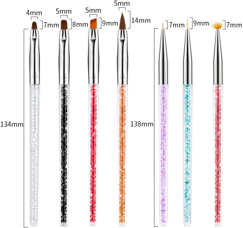 SLNFXC Tırnak resim fırçası Taklidi Boyama cetvel kalemi Oluşturucu Kaplama Şekillendirme Düz Fan Açısı Degrade Çizgi