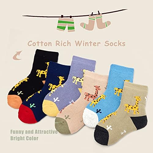 Erkek Kış Çorap Çocuklar Sıcak Ekip Çorap Termal Havlu Çorap Çocuklar için 6 Paket