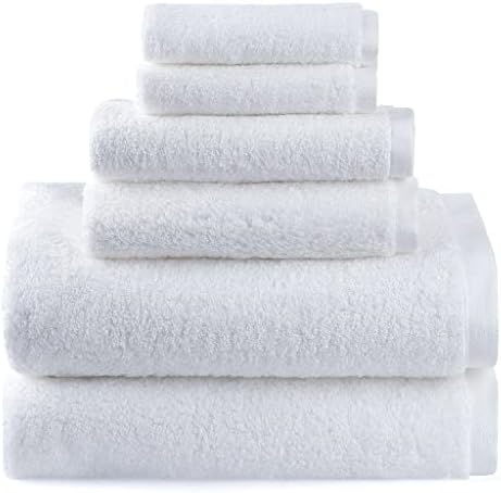 MJWDP banyo havlusu Takımı, 2 Büyük banyo havlusu, 2 El havlusu,2 Yüz Havlusu Pamuk Yüksek Emici Banyo Havlusu Beyaz