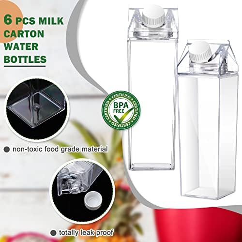 Şeffaf Süt Karton Su Şişesi 1000 ml/ 34 Oz Taşınabilir Süt Kabı Meyve Suyu Çay Sürahisi için Yeniden Kullanılabilir