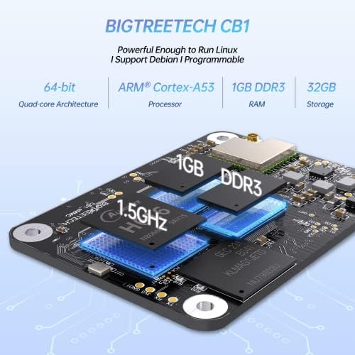 BIGTREETECH CB1 eMMC V1. 1 kontrol panosu (1GB + 32GB), destek Klipper Yükseltme CB1 V2.2 ile Uyumlu Ahududu-Pi 3B