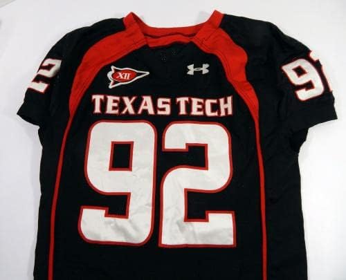 2009 Texas Tech Red Raiders Brandon Sharpe 92 Oyun Kullanılmış Siyah Forma NP R 46 32-Kolej Oyunu Kullanılmış