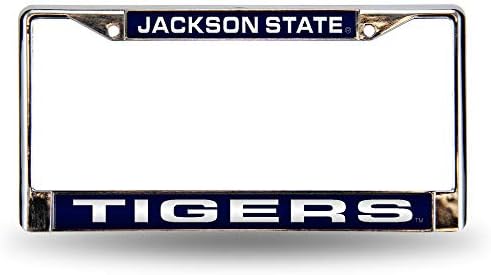 NCAA Jackson State Tigers Lazer Kesim Kakma Standart Krom Plaka Çerçevesi